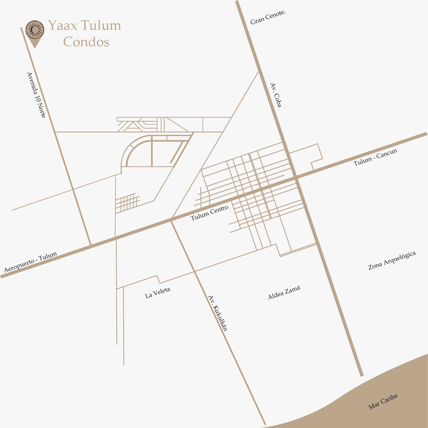 Mapa de ubicación de Yaax Tulum Condos